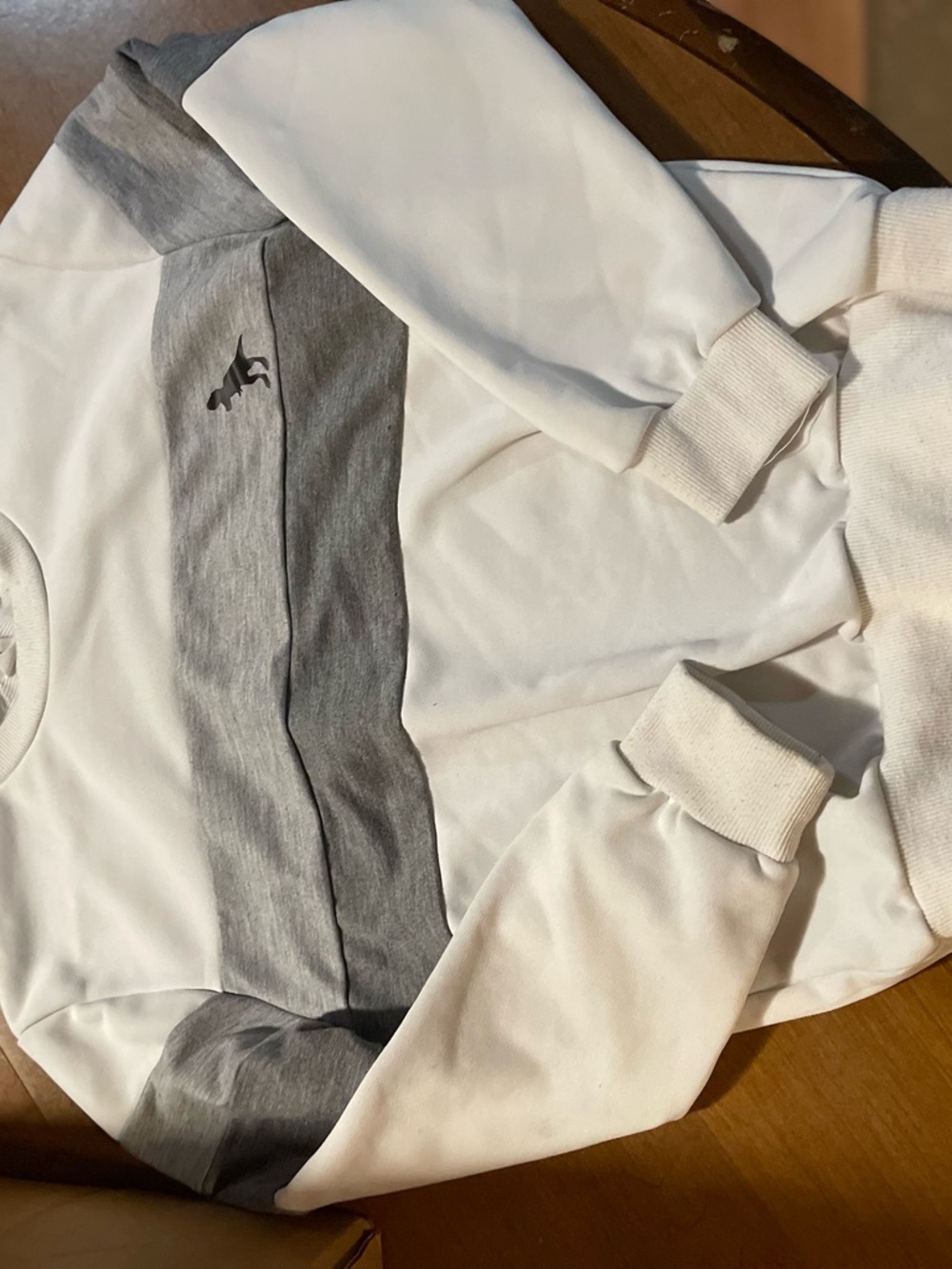 Kids White and Gray Pullover Sweatshirt